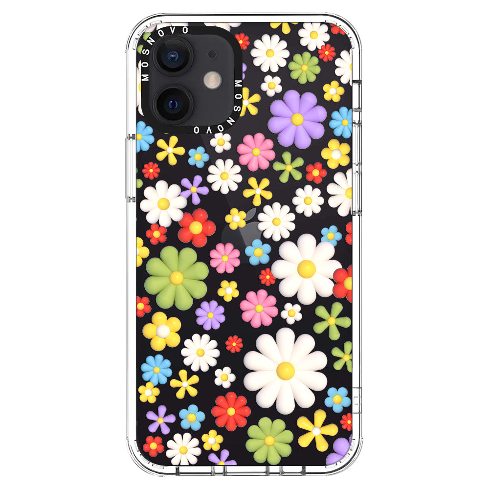 3D Flowers Phone Case - iPhone 12 MINI Case - MOSNOVO