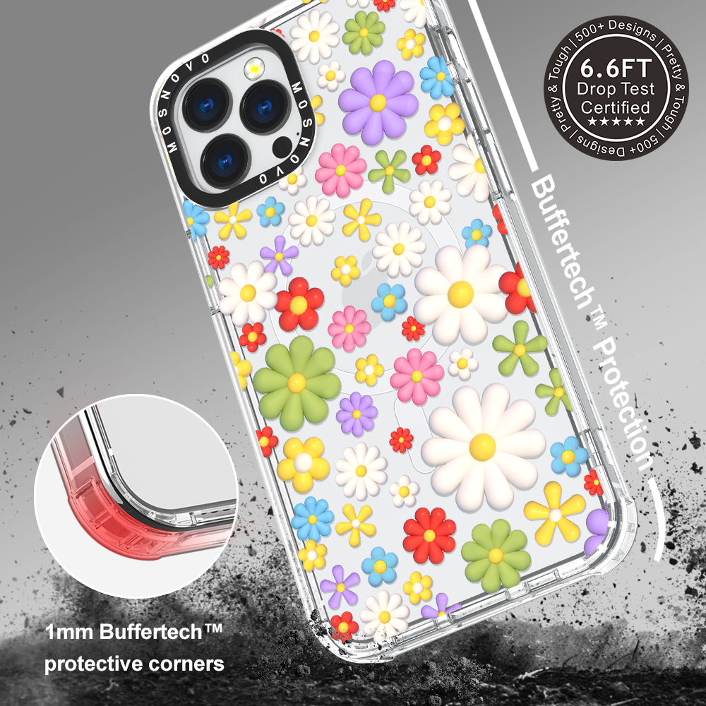 3D Flowers Phone Case - iPhone 13 Pro Max Case - MOSNOVO