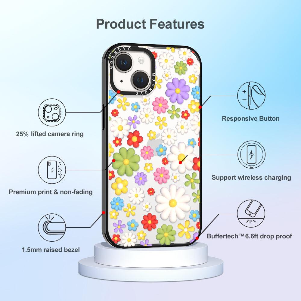 3D Flowers Phone Case - iPhone 14 Case - MOSNOVO
