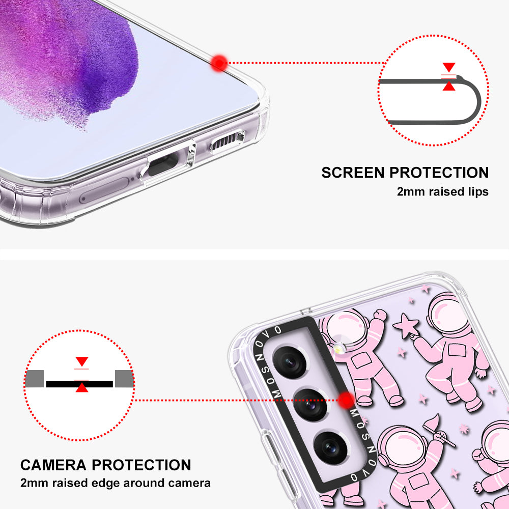 Pink Astronaut Phone Case - Samsung Galaxy S21 FE Case