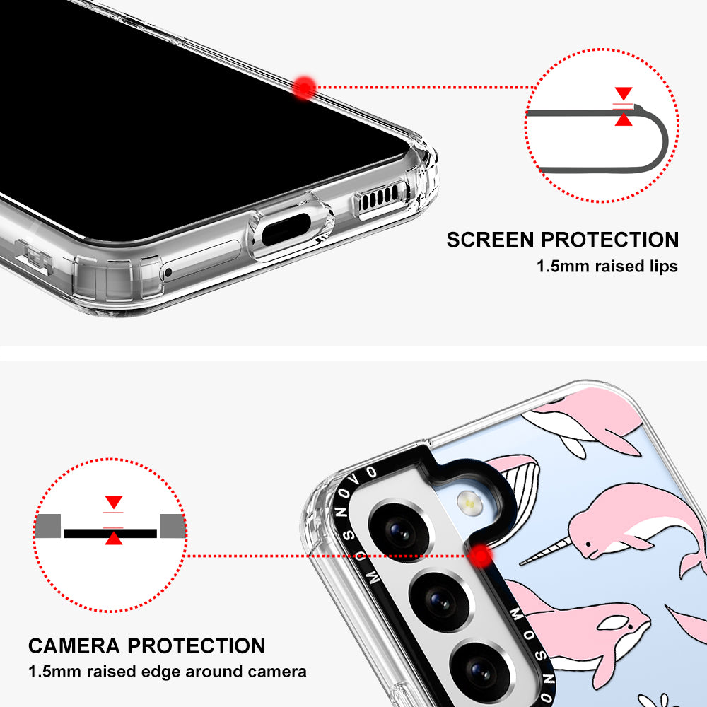 Pink Whales Phone Case - Samsung Galaxy S22 Plus Case