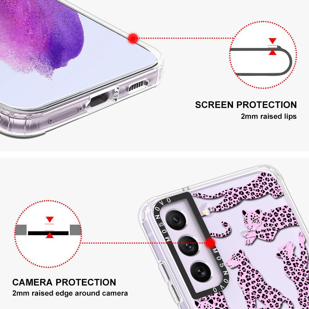 Pink Leopard Phone Case - Samsung Galaxy S21 FE Case