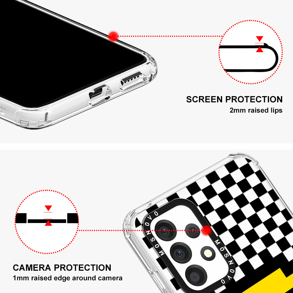 Smile Checkered Phone Case - Samsung Galaxy A53 Case