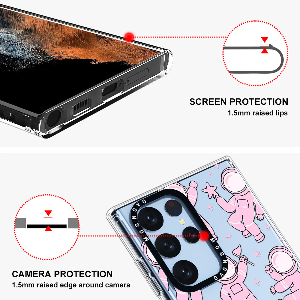 Pink Astronaut Phone Case - Samsung Galaxy S22 Ultra Case