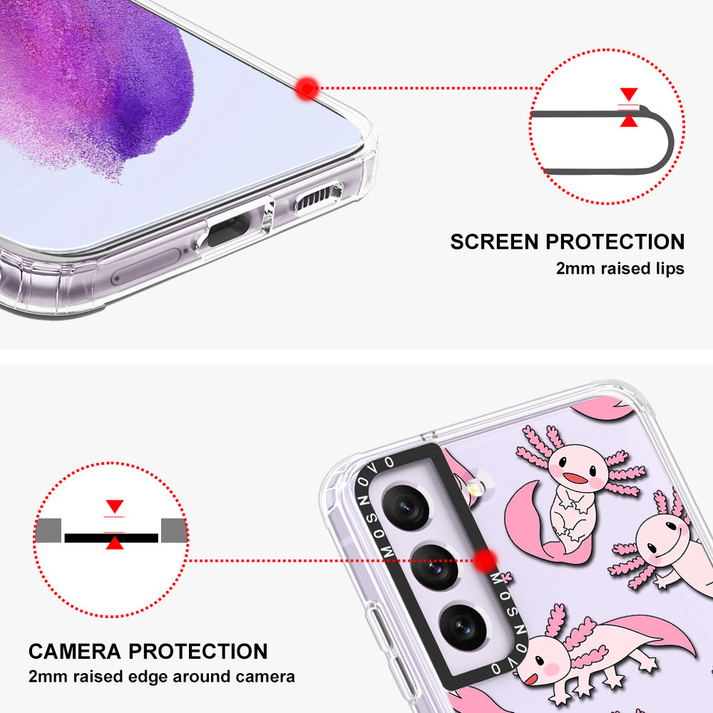Pink Axolotl Phone Case - Samsung Galaxy S21 FE Case