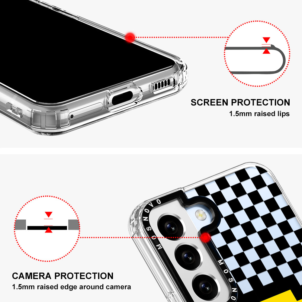 Smile Checkered Phone Case - Samsung Galaxy S22 Case
