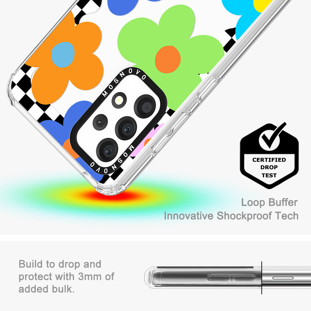 60's Checkered Floral Phone Case - Samsung Galaxy A52 & A52s Case