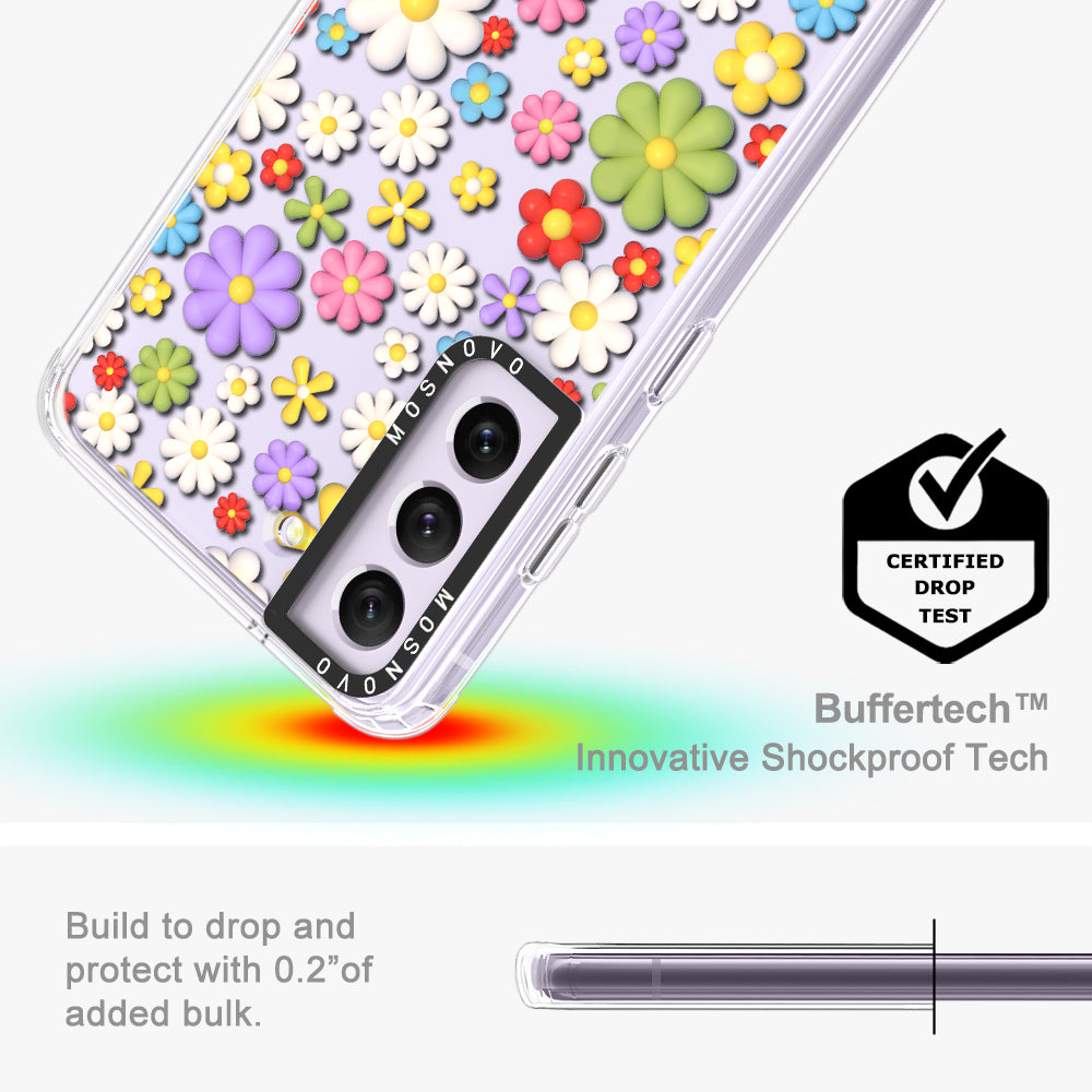 3D Flowers Phone Case - Samsung Galaxy S21 FE Case