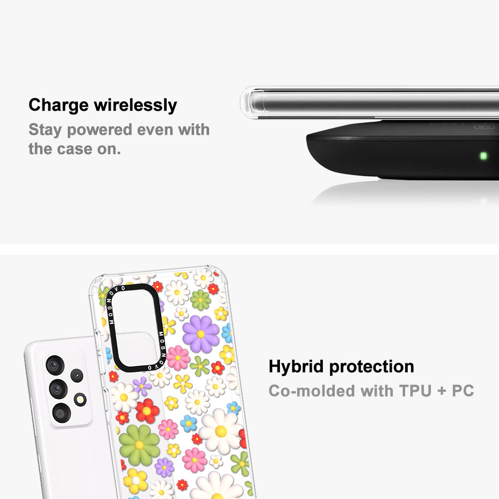 3D Flowers Phone Case - Samsung Galaxy A53 Case