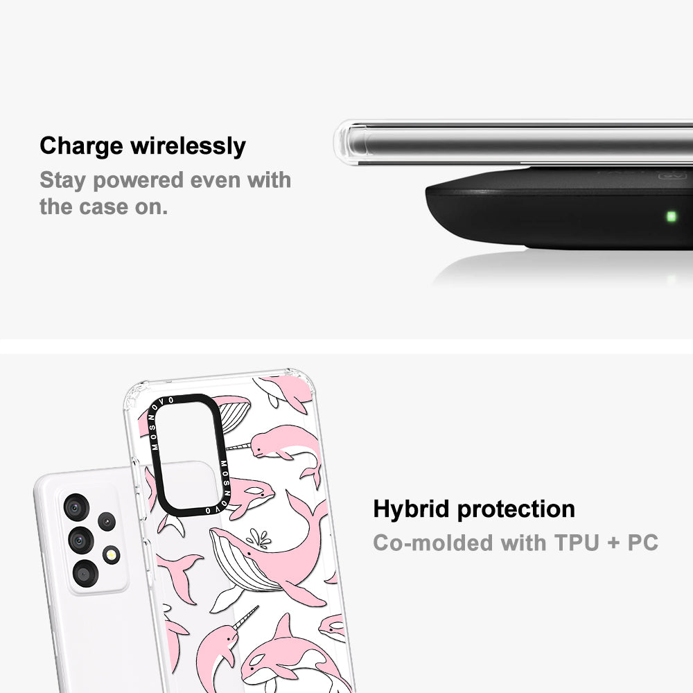 Pink Whales Phone Case - Samsung Galaxy A53 Case