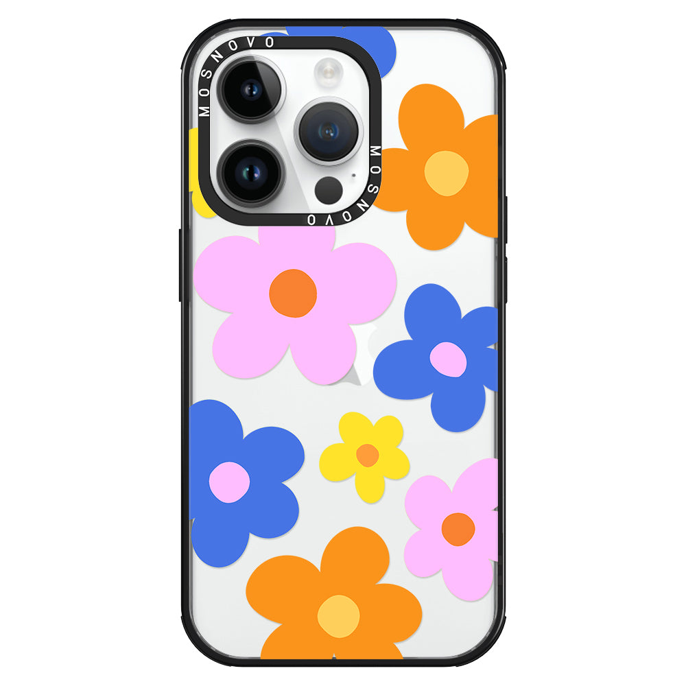 60's Groovy Flower Phone Case - iPhone 14 Pro Case - MOSNOVO