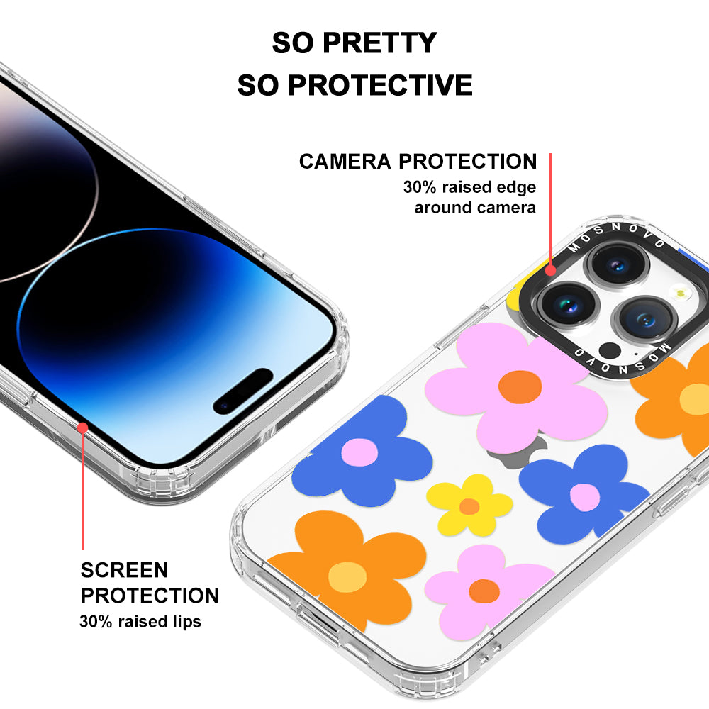 60's Groovy Flower Phone Case - iPhone 14 Pro Case - MOSNOVO