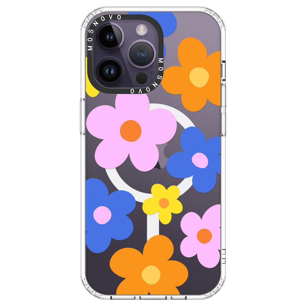 60's Groovy Flower Phone Case - iPhone 14 Pro Max Case - MOSNOVO