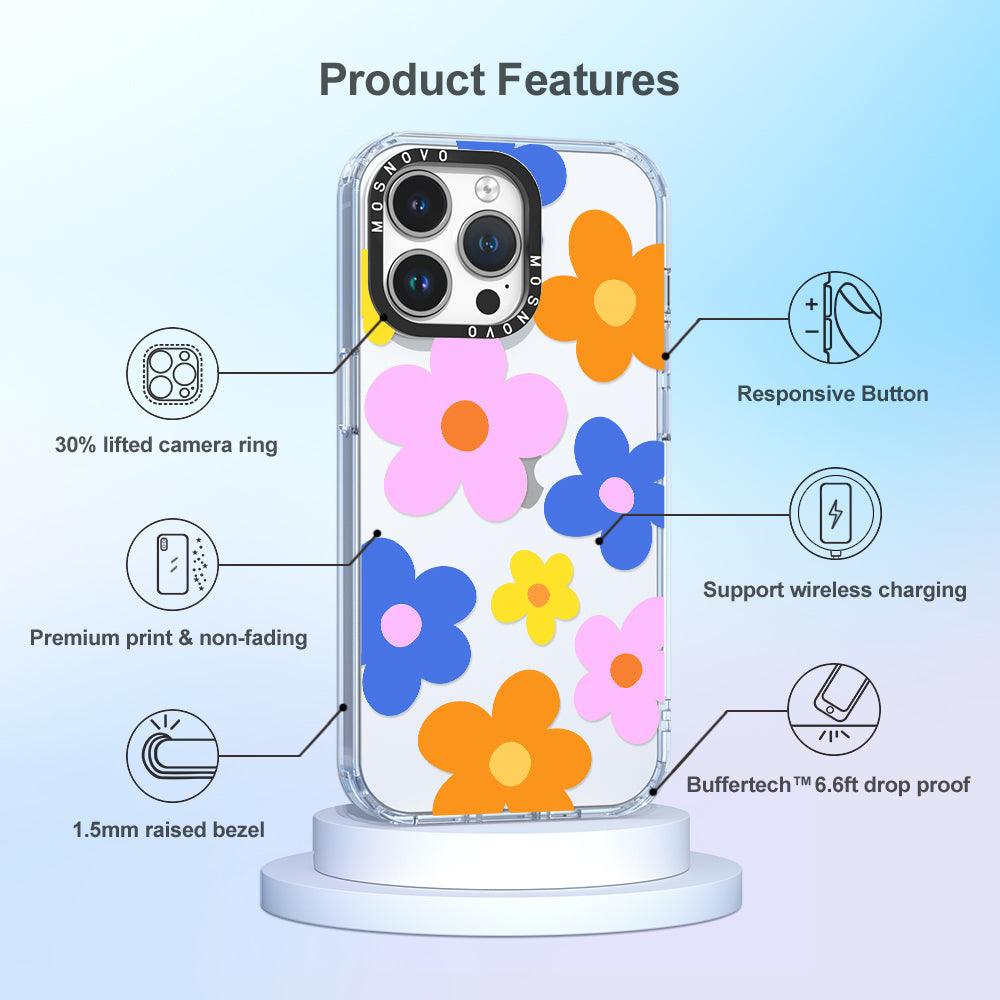 60's Groovy Flower Phone Case - iPhone 14 Pro Max Case - MOSNOVO