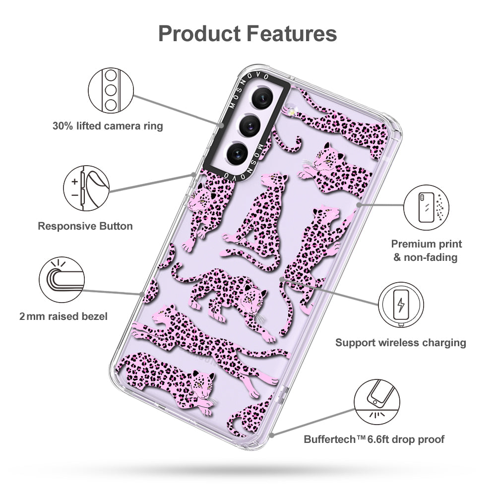 Pink Leopard Phone Case - Samsung Galaxy S21 FE Case