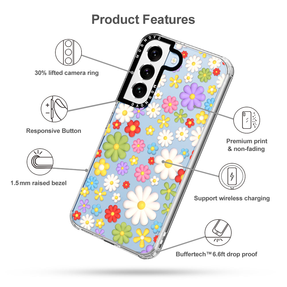 3D Flowers Phone Case - Samsung Galaxy S22 Case