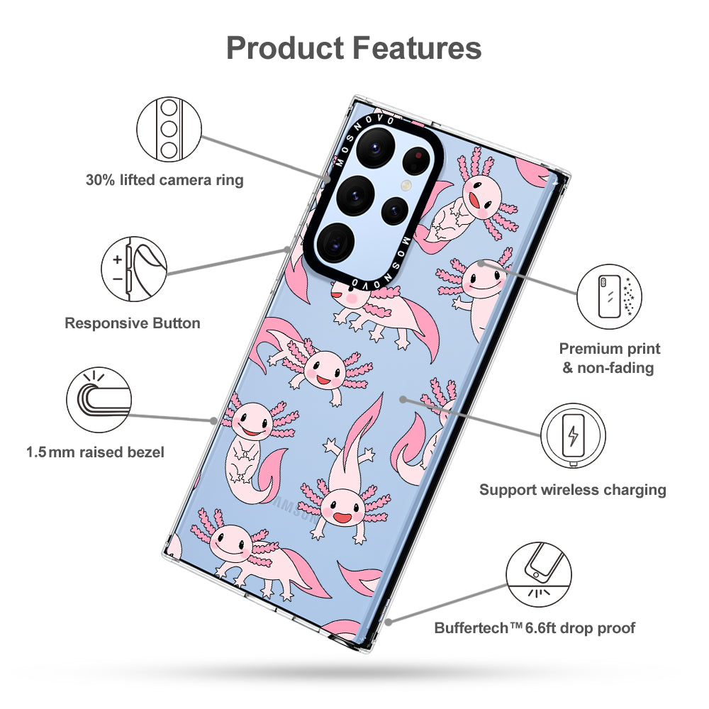 Pink Axolotl Phone Case - Samsung Galaxy S22 Ultra Case