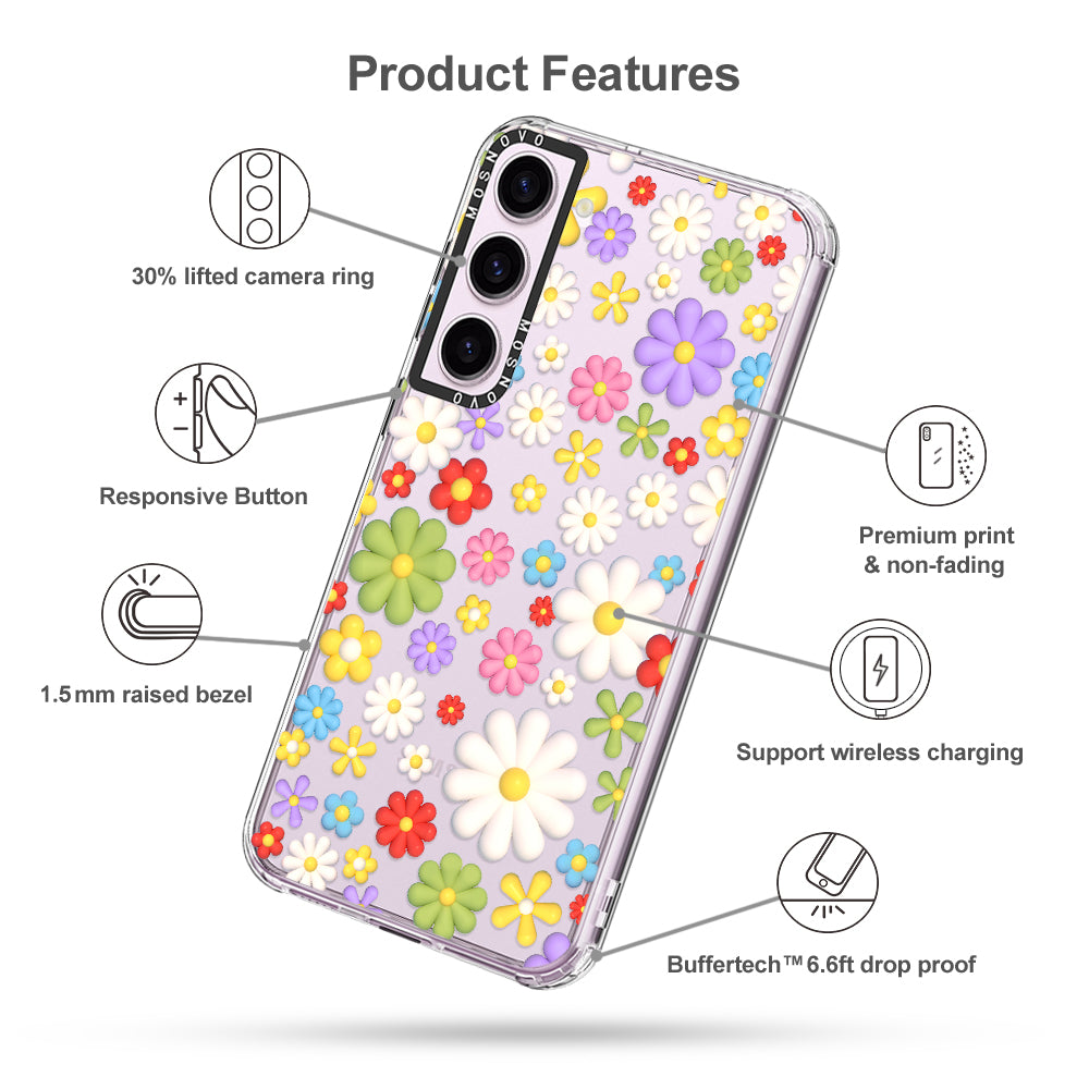 3D Flowers Phone Case - Samsung Galaxy S23 Plus Case
