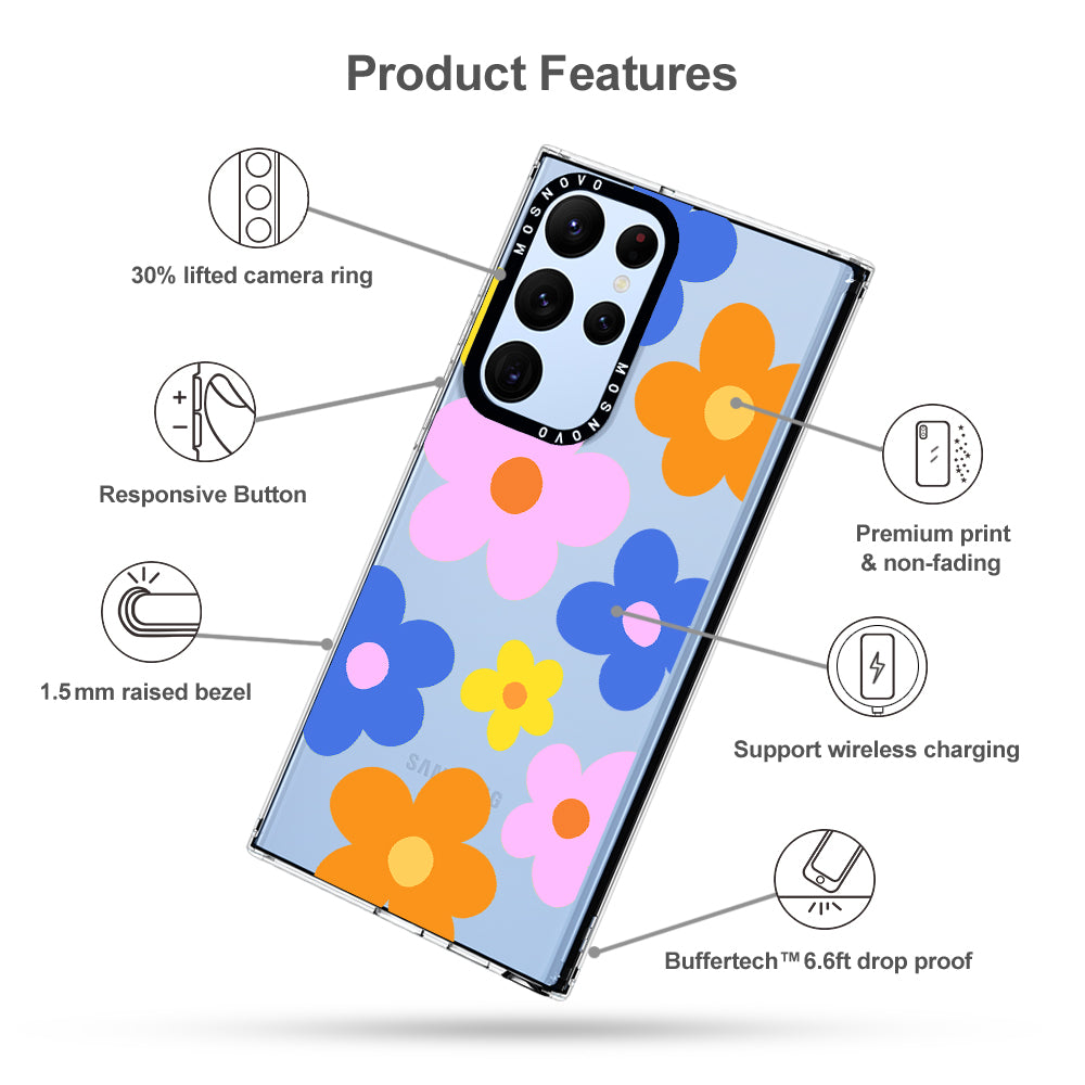 60's Groovy Flower Phone Case - Samsung Galaxy S22 Ultra Case