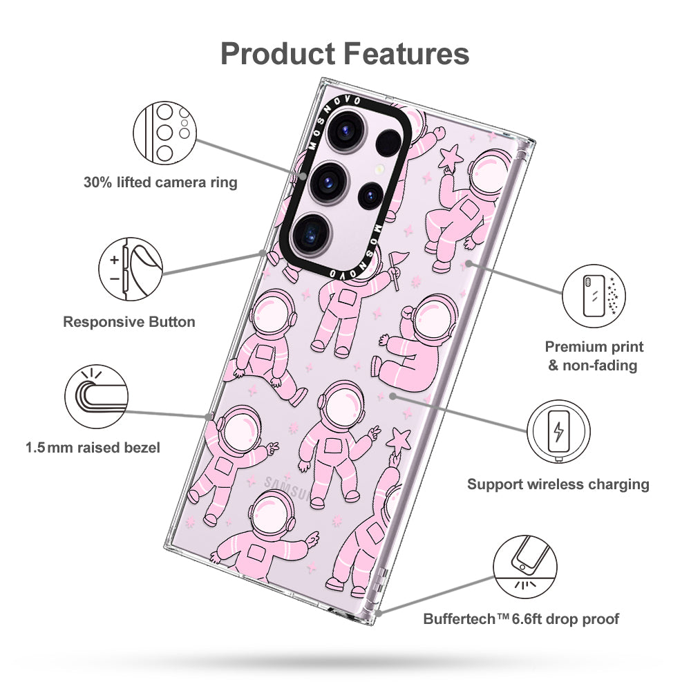 Pink Astronaut Phone Case - Samsung Galaxy S23 Ultra Case