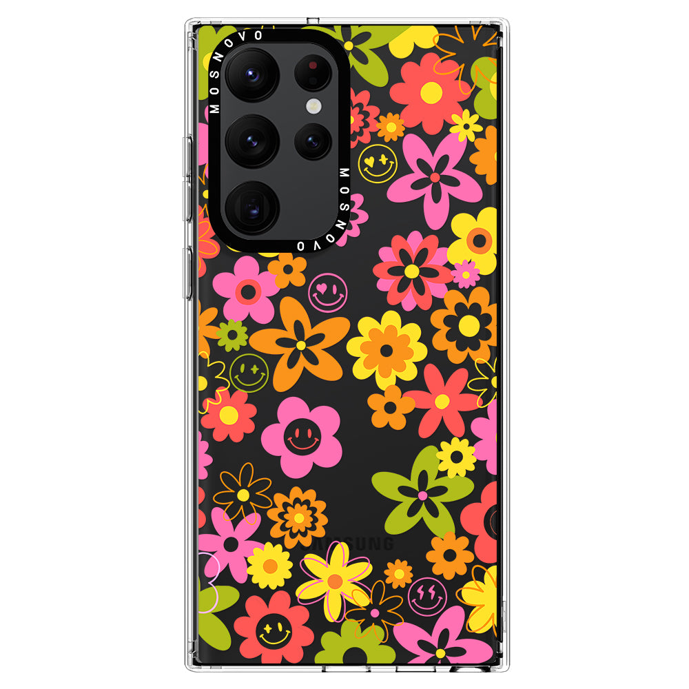 70's Groovy Floral Phone Case - Samsung Galaxy S22 Ultra Case