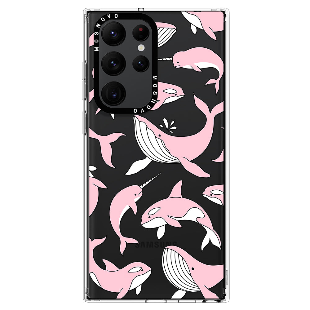 Pink Whales Phone Case - Samsung Galaxy S22 Ultra Case