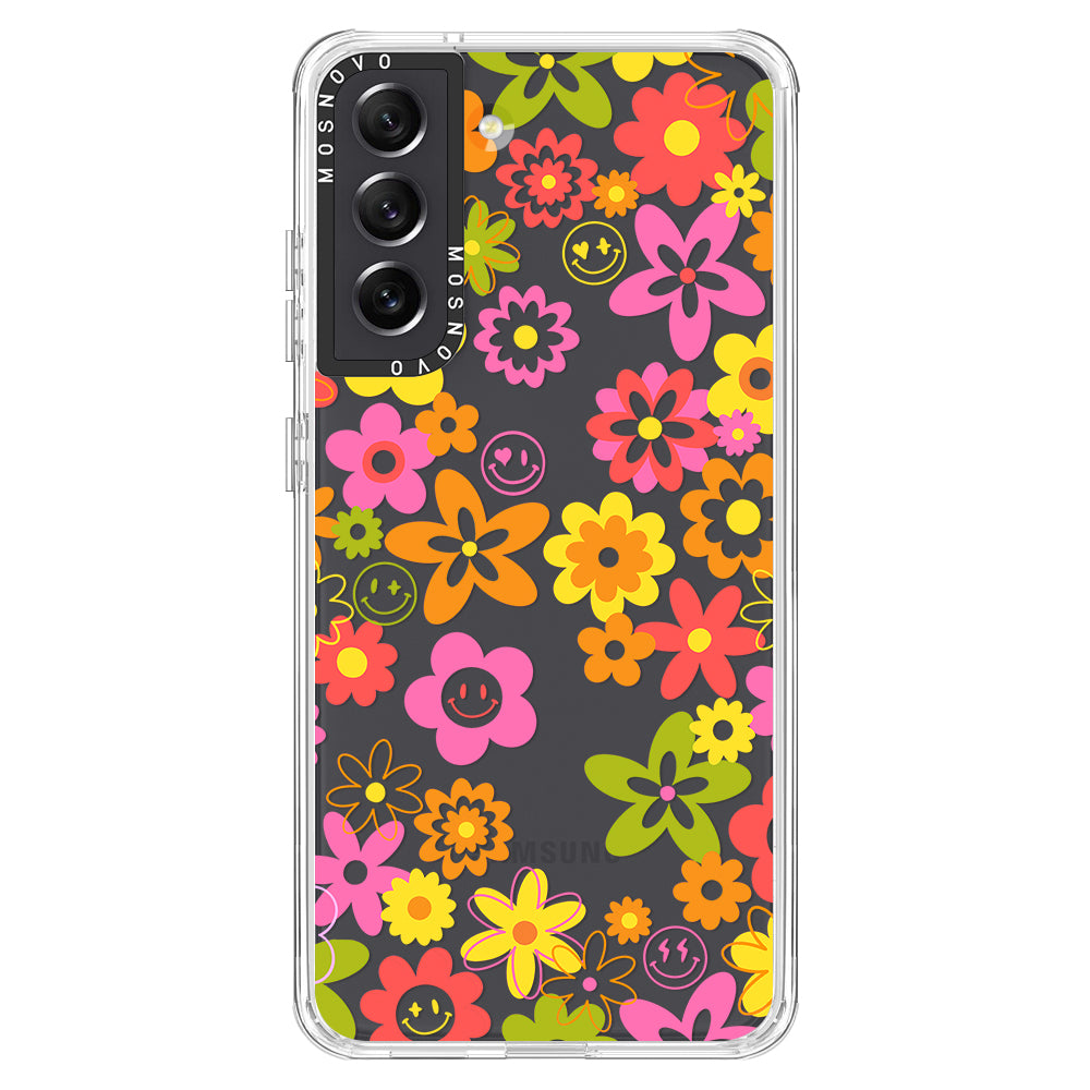70's Groovy Floral Phone Case - Samsung Galaxy S21 FE Case