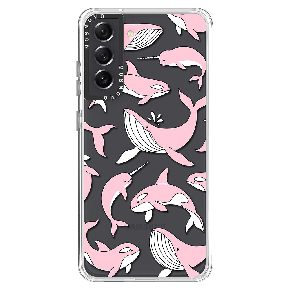 Pink Whales Phone Case - Samsung Galaxy S21 FE Case