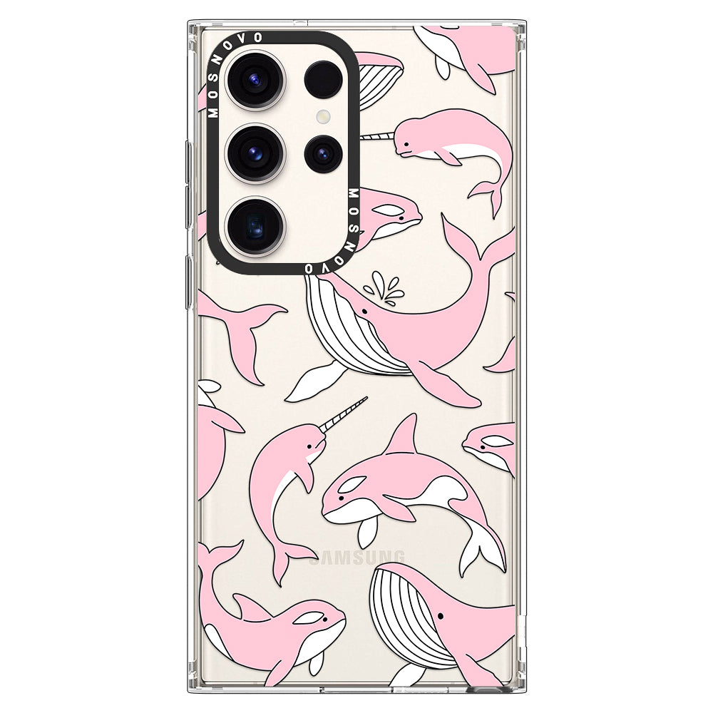 Pink Whales Phone Case - Samsung Galaxy S23 Ultra Case