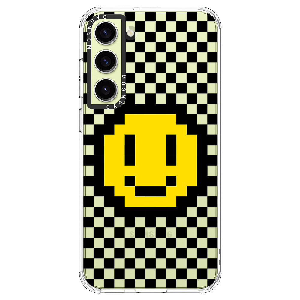 Smile Checkered Phone Case - Samsung Galaxy S23 Case