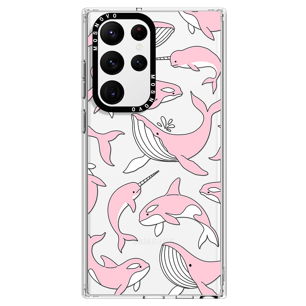 Pink Whales Phone Case - Samsung Galaxy S22 Ultra Case