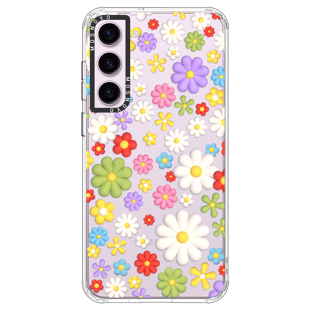 3D Flowers Phone Case - Samsung Galaxy S23 Case