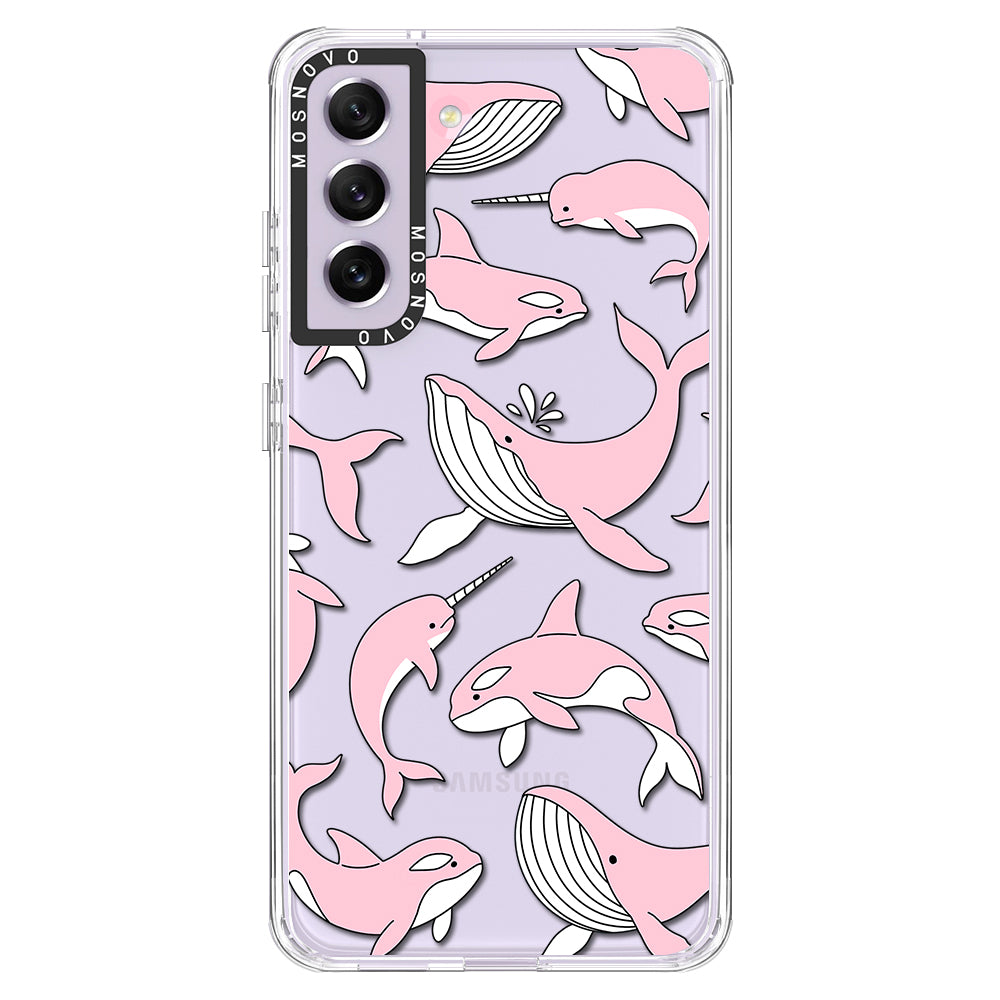 Pink Whales Phone Case - Samsung Galaxy S21 FE Case