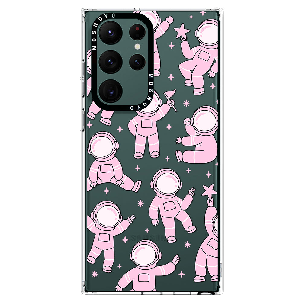 Pink Astronaut Phone Case - Samsung Galaxy S22 Ultra Case