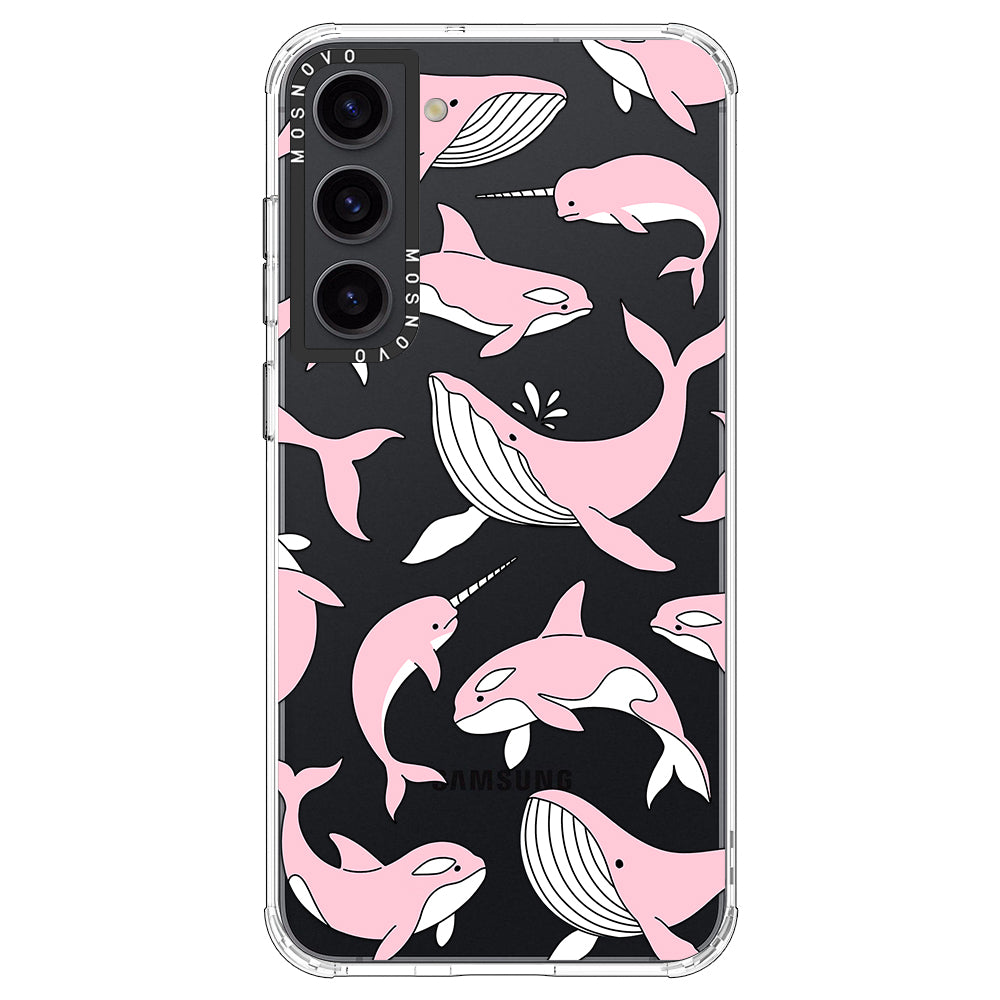 Pink Whales Phone Case - Samsung Galaxy S23 Plus Case