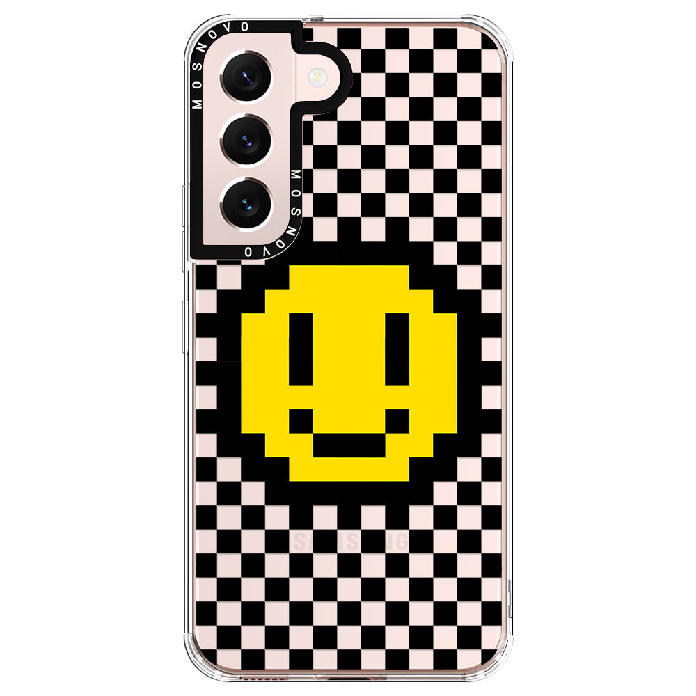 Smile Checkered Phone Case - Samsung Galaxy S22 Case