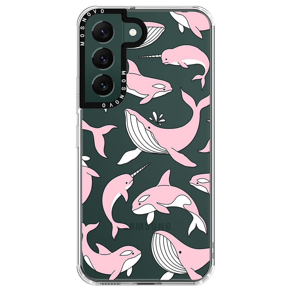 Pink Whales Phone Case - Samsung Galaxy S22 Plus Case