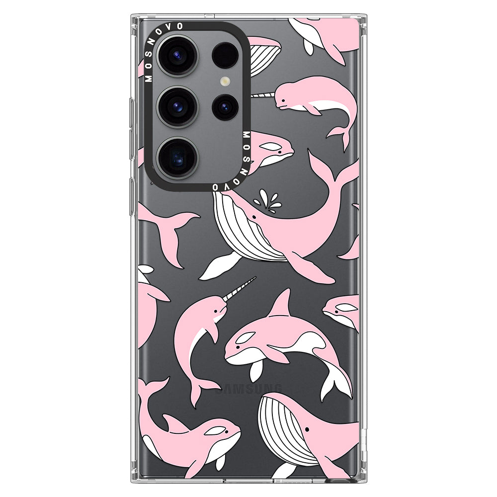 Pink Whales Phone Case - Samsung Galaxy S23 Ultra Case