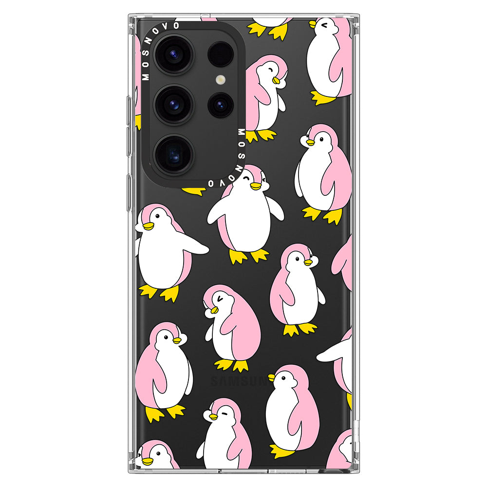 Pink Penguins Phone Case - Samsung Galaxy S23 Ultra Case