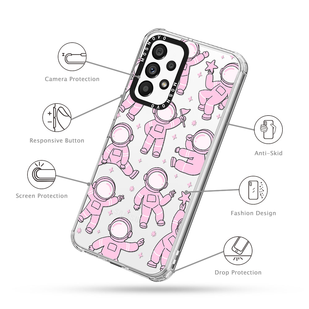 Pink Astronaut Phone Case - Samsung Galaxy A53 Case