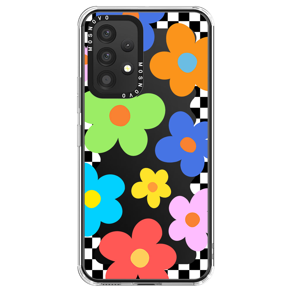 60's Checkered Floral Phone Case - Samsung Galaxy A53 Case