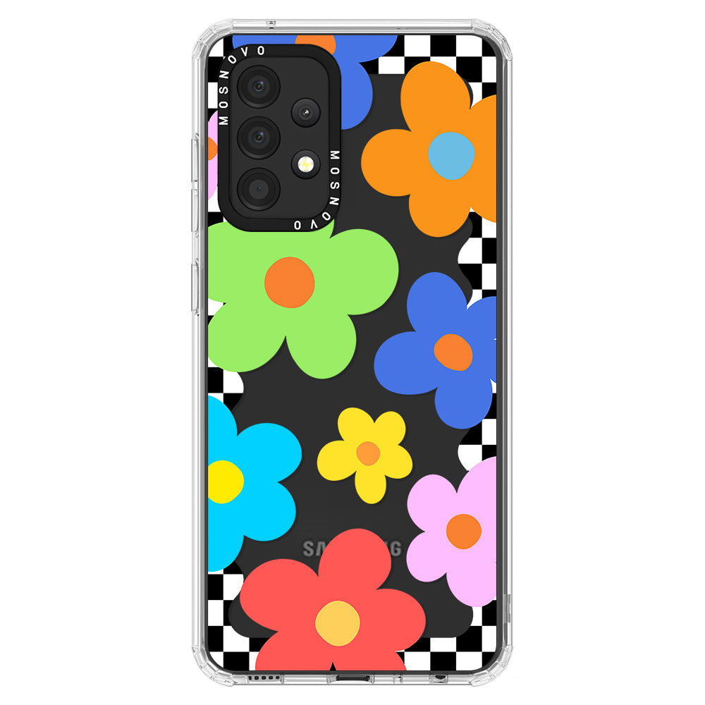 60's Checkered Floral Phone Case - Samsung Galaxy A52 & A52s Case
