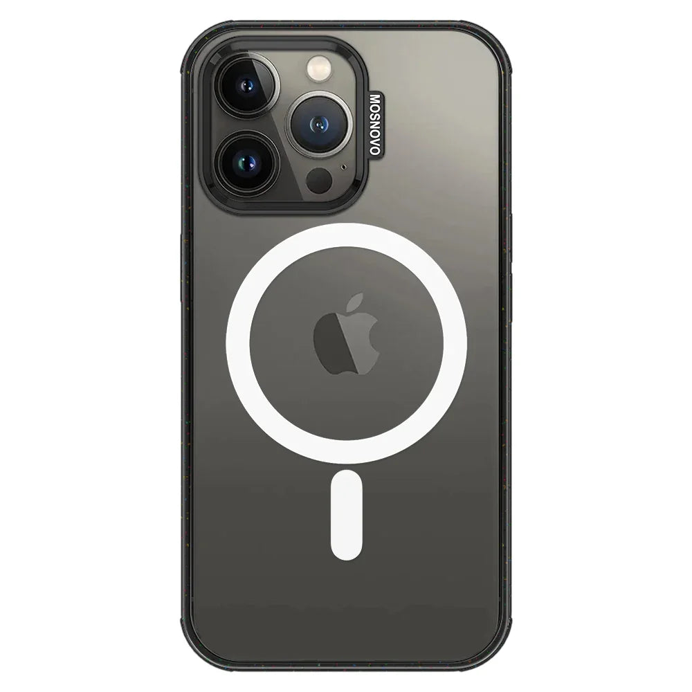 Custom Photo iPhone 13 Pro Case Clear Black ShockStone With MagSafe