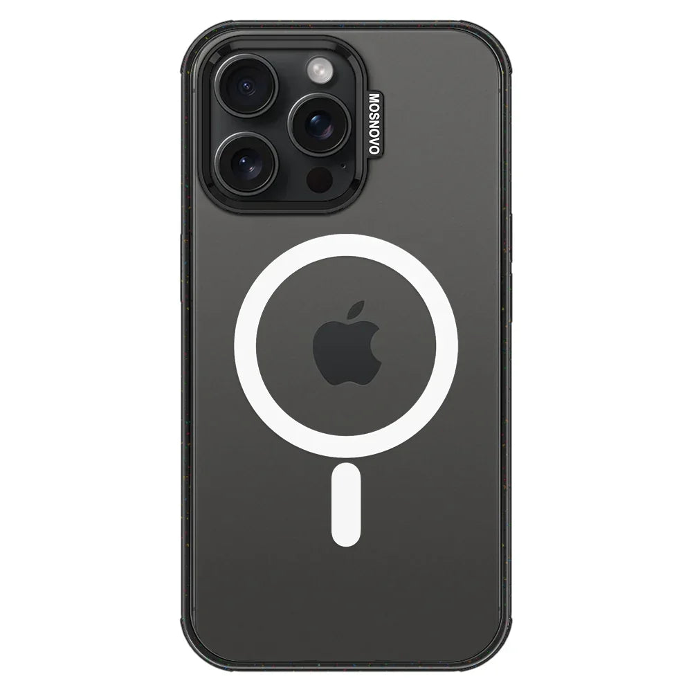 Custom Photo iPhone 15 Pro Max Case Clear Black ShockStone With MagSafe