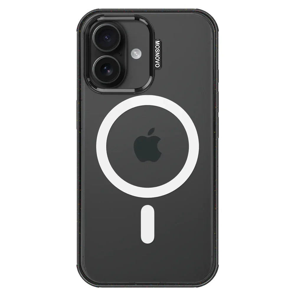 Custom Photo iPhone 16 Case (Copy) Clear Black ShockStone With MagSafe
