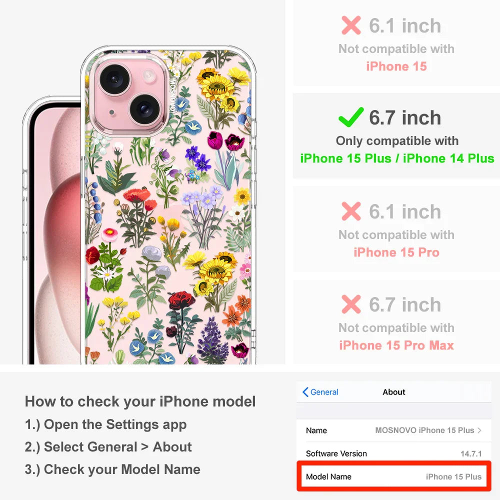 Wildflowers Phone Case - iPhone 15 Plus Case Clear