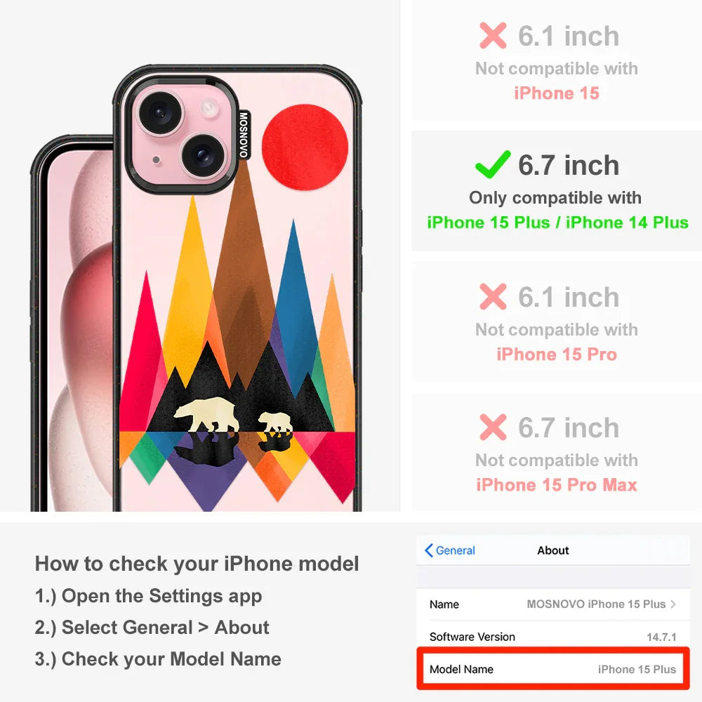 Mama Bear Phone Case - iPhone 15 Plus Case Clear Black ShockStone