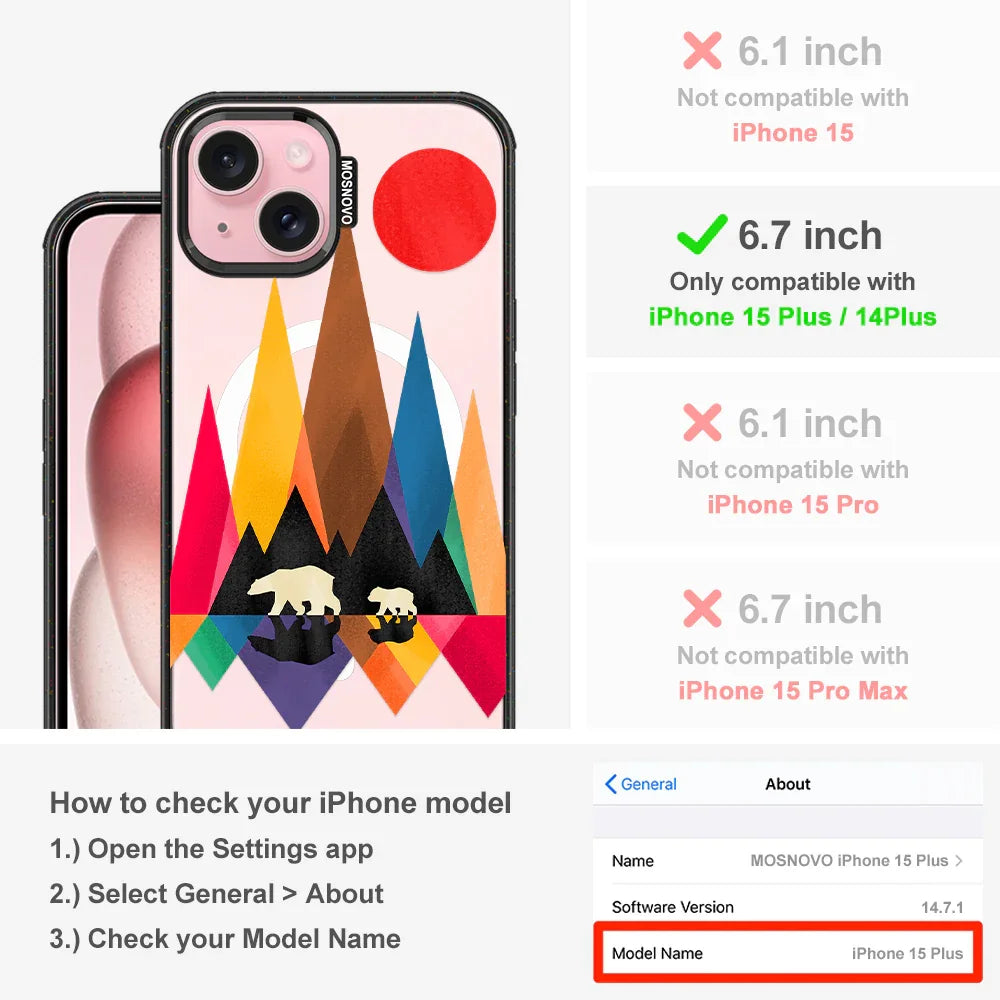 Mama Bear Phone Case - iPhone 15 Plus Case Clear Black ShockStone With MagSafe
