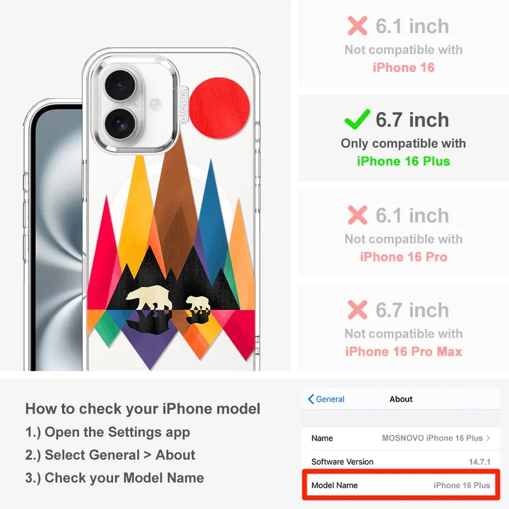 Mama Bear Phone Case - iPhone 16 Plus Case Clear With MagSafe