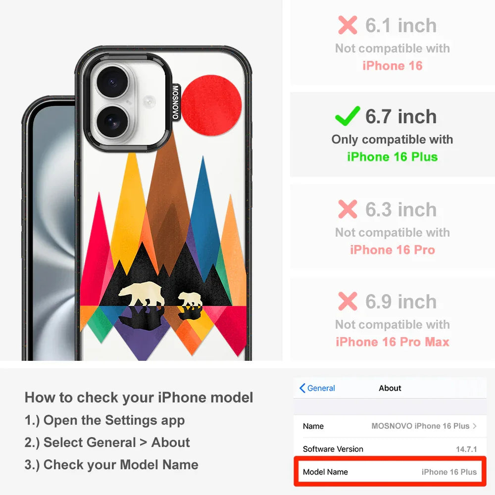 Mama Bear Phone Case - iPhone 16 Plus Case Clear Black ShockStone